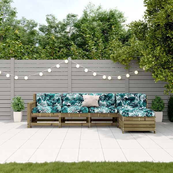 vidaXL 5 Parta Gar&eth;s&oacute;fasett me&eth; Sessum Gagnvarin Fura