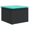 vidaXL Gar&eth;bor&eth; me&eth; sessu Svartur 55x55x37 cm P&oacute;l&yacute;rattan