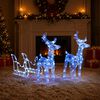 vidaXL J&oacute;laskraut Hreind&yacute;r og Sle&eth;i 160 LED 130 cm Akr&yacute;l