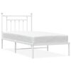 vidaXL R&uacute;mgrind &uacute;r M&aacute;lmi me&eth; H&ouml;fu&eth;gafli Hv&iacute;tur 90x200 cm