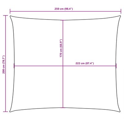 vidaXL Sólskyggni Sólsegl Oxforddúkur Rétthyrnt 2x2,5 m Svart