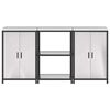 vidaXL Eldhús geymslu sett með hillu með geymslu 3 pcs Silfur Stál
