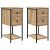 vidaXL Noat&ouml;flu sk&aacute;pur me&eth; sk&uacute;ffu 2 pcs handverkseik 32 x 42 x 70 cm
