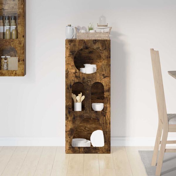 vidaXL Vi&eth;beinteyfla Rau&eth;-eik 40 x 35 x 100.5 cm Samsettur vi&eth;ur