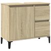 vidaXL Ba&eth;herbergissk&aacute;pur Sonoma Eik 65x33x60 cm Samsettur Vi&eth;ur