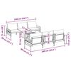 vidaXL Garðsófa sett með púði 7 pcs Reykgrár Stál & Efni