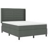 vidaXL LED Box Spring R&uacute;m me&eth; d&yacute;nu D&ouml;kk gr&aacute; 160 x 200 cm d&uacute;kur