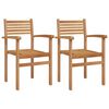vidaXL St&oacute;ll 2 pcs Br&uacute;nn 56 x 55 x 90.5 cm Solid teak vi&eth;ur