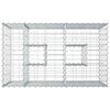 vidaXL Gabion h&aelig;kka&eth; r&uacute;m Silfur 100 x 60 x 55 cm Galvaniserad st&aacute;l