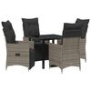vidaXL Gar&eth;ur bor&eth;sett me&eth; p&uacute;&eth;i 5 pcs Gr&aacute;r p&oacute;l&yacute;rattan