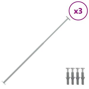 vidaXL Stillanlegir &Ouml;ryggisrimlar fyrir Glugga 3 stk 710-1200 mm