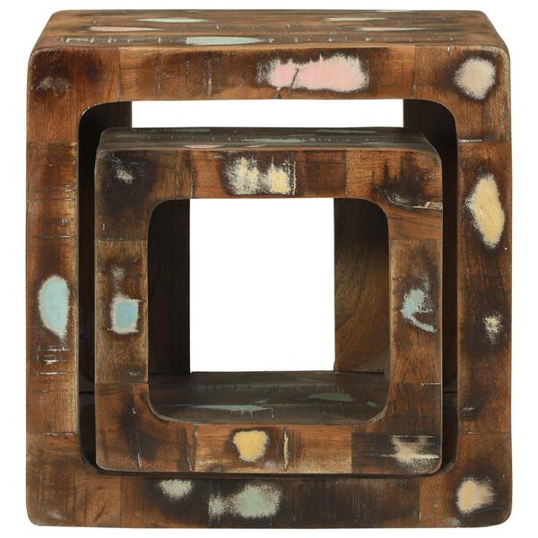 vidaXL TV einingar me&eth; hillu 2 pcs Marglitur Solid endurheimt tr&eacute;