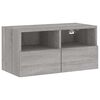 vidaXL Sj&oacute;nvarpsveggsk&aacute;pur Gr&aacute;tt Sonoma 60x30x30 cm Samsettur Vi&eth;ur