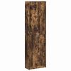 vidaXL Geymsluk&aacute;pur me&eth; hur&eth; Rau&eth;-eik 55 x 25 x 189 cm Samsettur vi&eth;ur