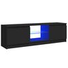 vidaXL Sj&oacute;nvarpssk&aacute;pur me&eth; LED lj&oacute;sum Svartur 120x30x36 cm