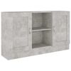 vidaXL Skenkur Steypugr&aacute;r 120x30,5x70 cm Samsettur Vi&eth;ur