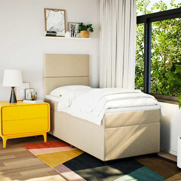 vidaXL H&oacute;lfa&eth; Springr&uacute;m me&eth; D&yacute;nu Rj&oacute;ma 90x190 cm Tauefni