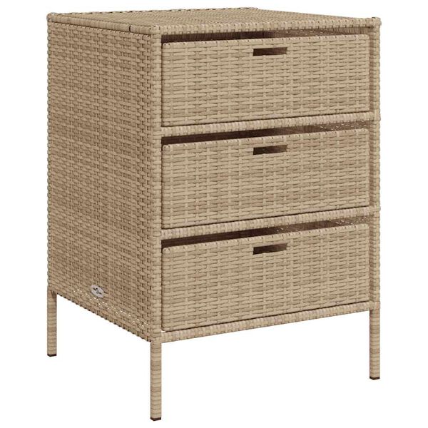 vidaXL Geymslusk&aacute;pur fyrir Gar&eth; Drappa&eth;ur 55x59x80 cm P&oacute;l&yacute;rattan