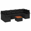 vidaXL Gar&eth;s&oacute;fa sett me&eth; geymslu 8 pcs Svartur p&oacute;l&yacute;rattan