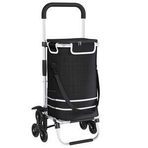 vidaXL Verslunarvagn Svartur 47 x 39 x 100,5 cm Oxford efni