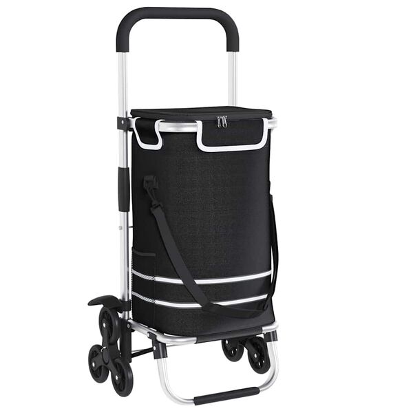 vidaXL Verslunarvagn Svartur 47 x 39 x 100,5 cm Oxford efni