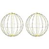 vidaXL Boltinn me&eth; 384 LED 2 pcs Hl&yacute;r hv&iacute;tur 59,5 x 59,5 x 63 cm metal