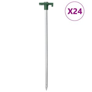 vidaXL Tjaldh&aelig;lar 24 stk. 25 cm 7 mm Sinkh&uacute;&eth;a&eth; St&aacute;l