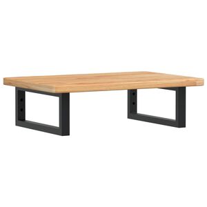 vidaXL Veggfest Handlaugarhilla Stál og Gegnheil Eik