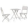 vidaXL Bistr&oacute;sett 3 pcs Drapplita&eth;ur St&aacute;l