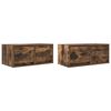vidaXL Sj&oacute;nvarpssk&aacute;par 2stk Reyklitu&eth; Eik 60x31x25,5cm Samsettur Vi&eth;ur