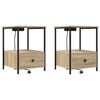vidaXL Noat&ouml;flu sk&aacute;pur me&eth; sk&uacute;ffu 2 pcs Sonoma Eik 42 x 41 x 56 cm