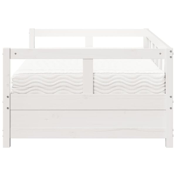 vidaXL Svefns&oacute;fi me&eth; D&yacute;nu Hv&iacute;tt 90x200 cm Gegnheil Fura