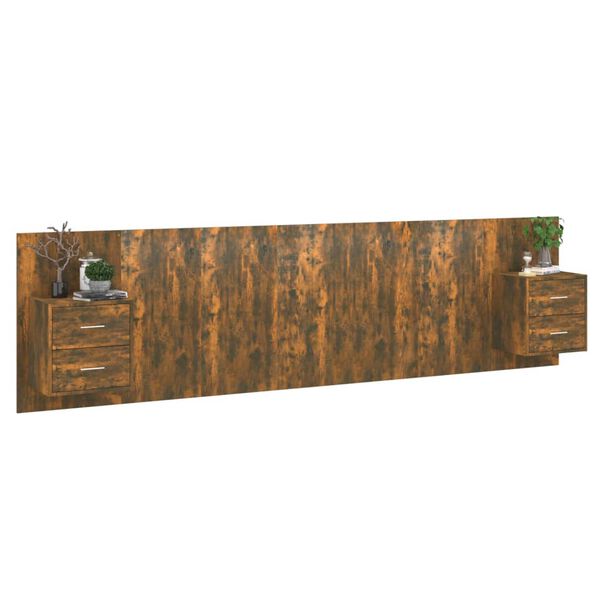 vidaXL R&uacute;mgaflinn me&eth; Sk&aacute;pum Reyklitu&eth; Eik Samsettur Vi&eth;ur