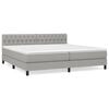 vidaXL H&oacute;lfa&eth; Springr&uacute;m me&eth; D&yacute;nu Lj&oacute;sgr&aacute;tt 200x200 cm Efni