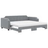 vidaXL Svefns&oacute;fi me&eth; Hj&oacute;lapl&ouml;tu Lj&oacute;sgr&aacute;r 100x200 cm Efni