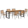 vidaXL Gar&eth;ur bor&eth;sett 7 pcs Gr&aacute;r og br&uacute;nn p&oacute;l&yacute;rattan