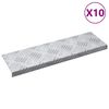 vidaXL Stigaplata R&eacute;tthyrningur 10 pcs Silfur 60 x 18 x 2,5 cm &Aacute;l