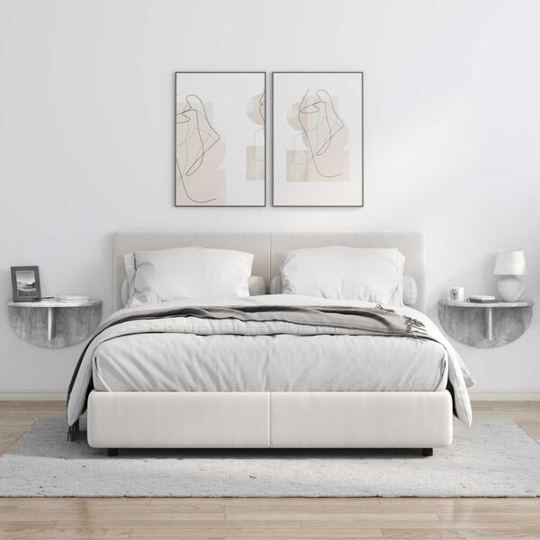 vidaXL Vegghylla Vegghengt Steingri&eth; 48 x 24 x 24 cm Samsettur vi&eth;ur