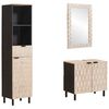 vidaXL Ba&eth;herbergi Sett me&eth; hur&eth; 3 pcs Hv&iacute;ta &thorn;vott &aacute;fer&eth; Hart mang&oacute;tr&eacute;