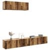 vidaXL 3 stykkja vegghengt sj&oacute;nvarpssk&aacute;pasett Old Wood 100x30x30 cm