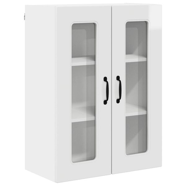 vidaXL Eldh&uacute;s sk&aacute;pur me&eth; geymslu Kalmar H&aacute;gloss hv&iacute;tur 60 x 31 x 80 cm