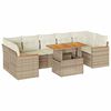 vidaXL 8 stykki gar&eth;s&oacute;fasett me&eth; p&uacute;&eth;um Beige Poly Rattan Acacia
