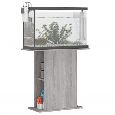 vidaXL Fiskabúrsstandur Grár Sonoma 75x36x72,5 cm Samsettur Viður