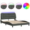 vidaXL R&uacute;mgrind me&eth; LED &aacute;n D&yacute;nu Hvar D&ouml;kkgr&aacute; 140x190 cm Tau&aacute;kl&aelig;&eth;i