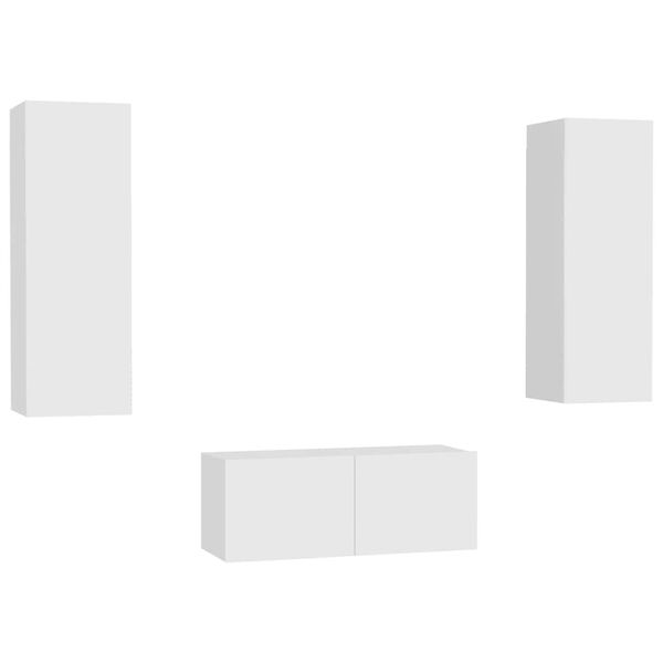 vidaXL 3 Parta Sj&oacute;nvarpssk&aacute;pasett Hv&iacute;tt Samsettur Vi&eth;ur