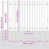 vidaXL Sp&iacute;kfence Svartur 200 x 200 cm Dufth&uacute;&eth;a&eth; st&aacute;l