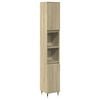 vidaXL Ba&eth;herbergissk&aacute;pur Sonoma Eik 30x30x190 cm Samsettur Vi&eth;ur