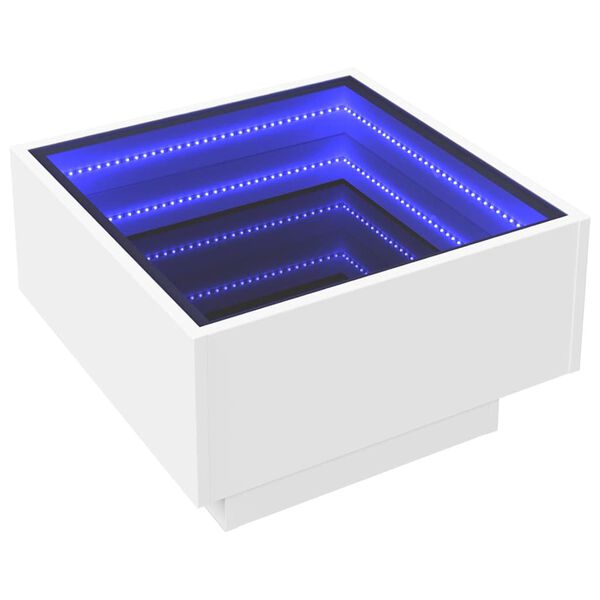vidaXL S&oacute;fabor&eth; me&eth; LED 50x50x30 cm Hv&iacute;tur Samsettur Vi&eth;ur