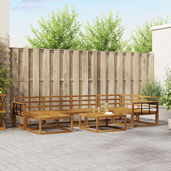 vidaXL &Uacute;ti s&oacute;fasett 7 pcs N&aacute;tt&uacute;rulegur Hrein akas&iacute;utr&eacute;