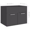 804784 vidaXL 2 Piece Bathroom Furniture Set Grey Chipboard